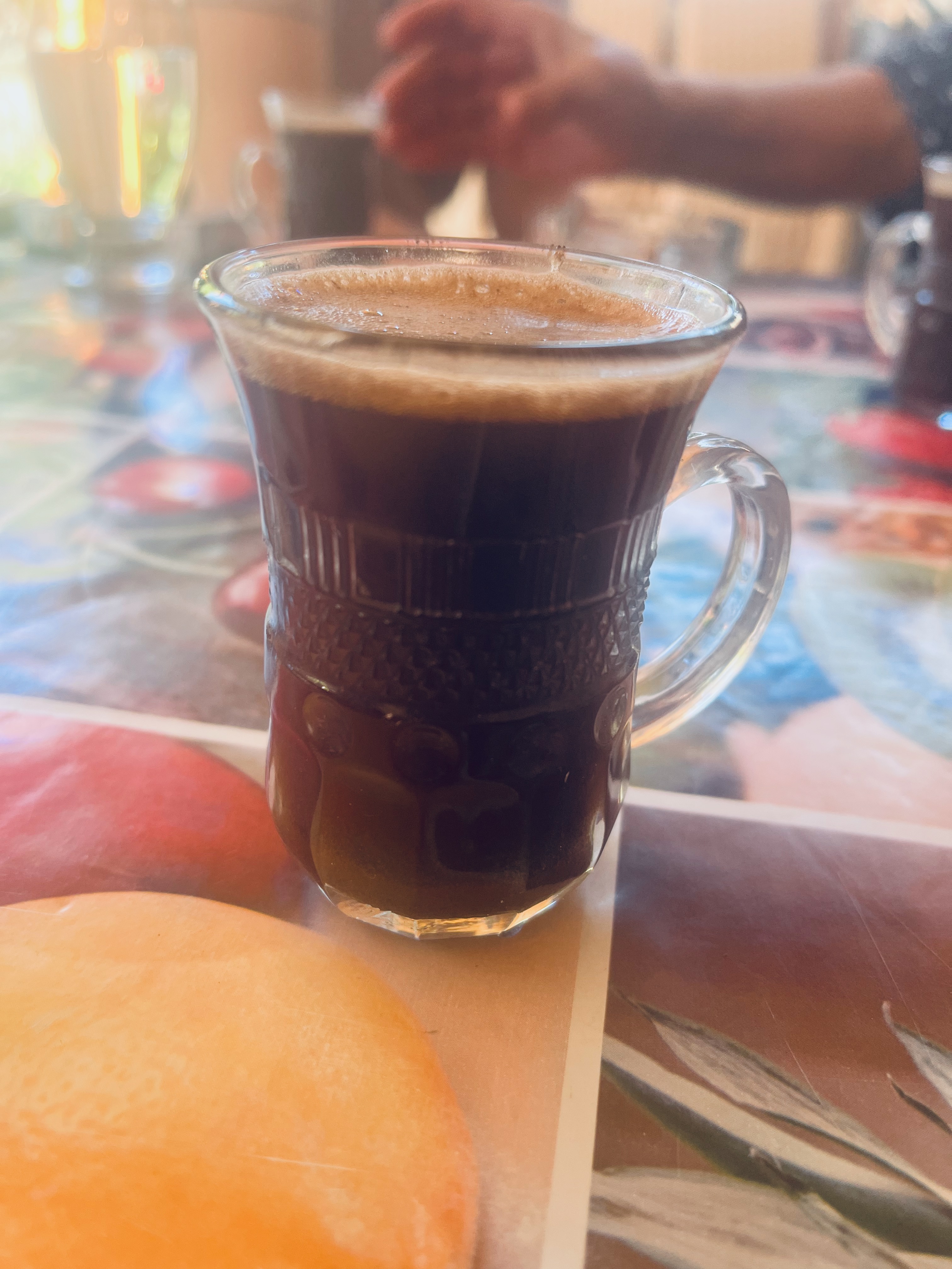 Turkish coffee served by Esma, a woman from the Turkish Tinsmiths community Babadag, Tulcea County, July 2023
